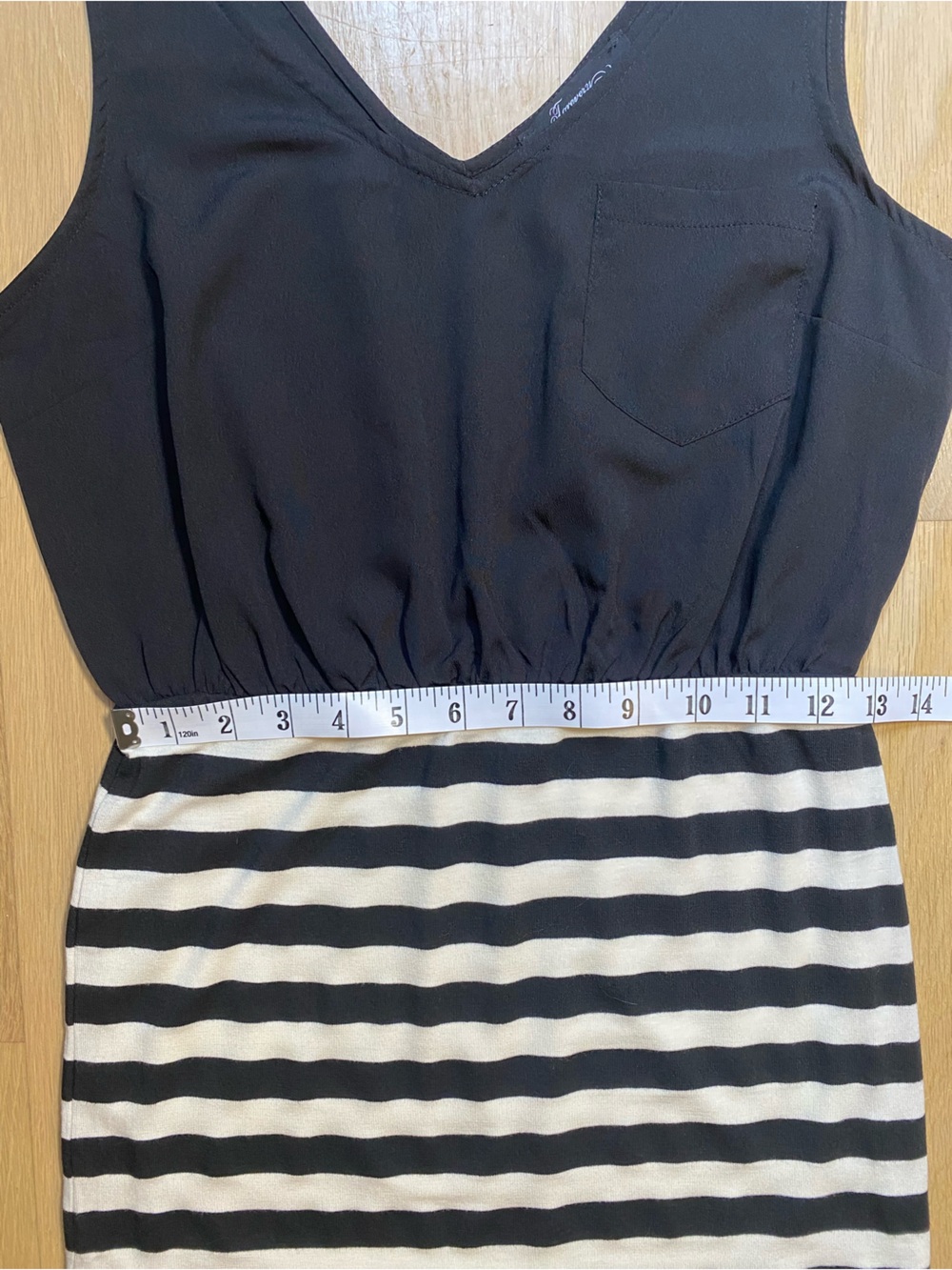 Forever 21 Casual Chic Nautical Striped Black Cream Sleeveless Mini Dress Medium - Picture 9 of 12